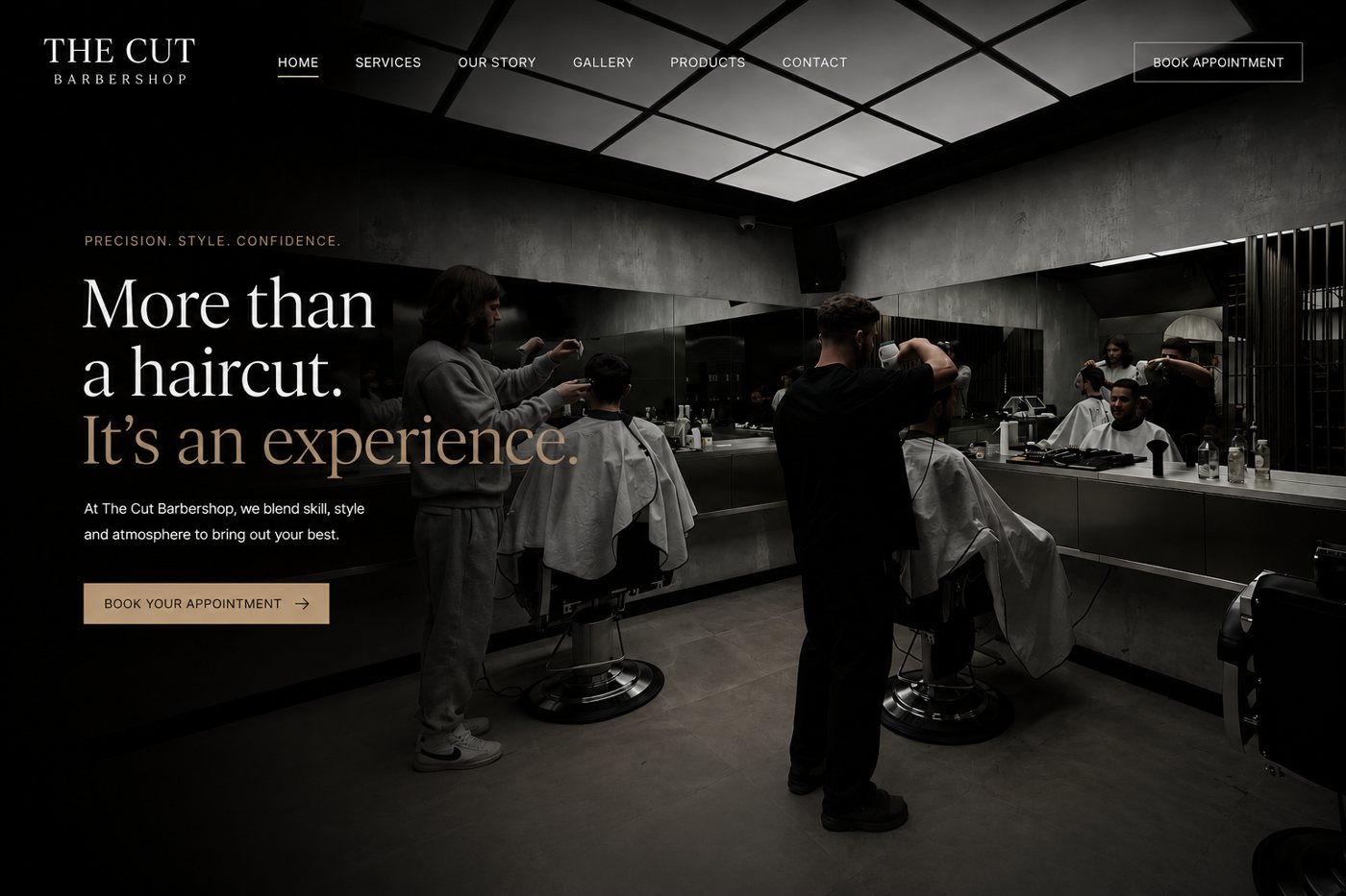 Voorbeeld website Barbershop