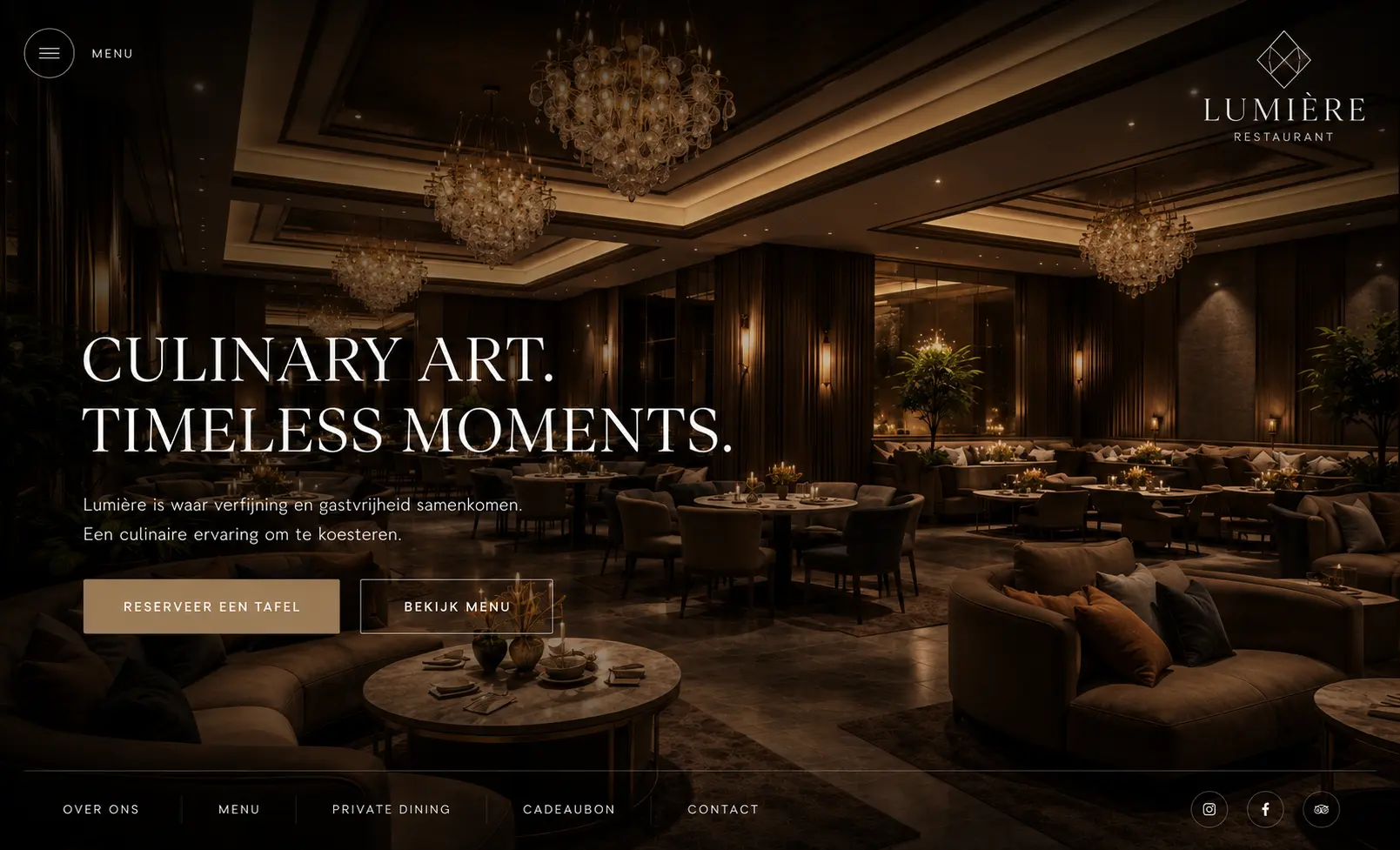 Voorbeeldwebsite Lumière Restaurant — Restaurant