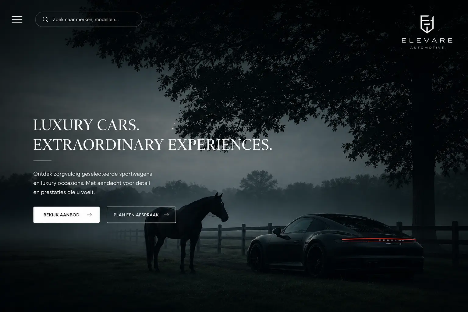 Voorbeeldwebsite Elevare Automotive — Autodealer