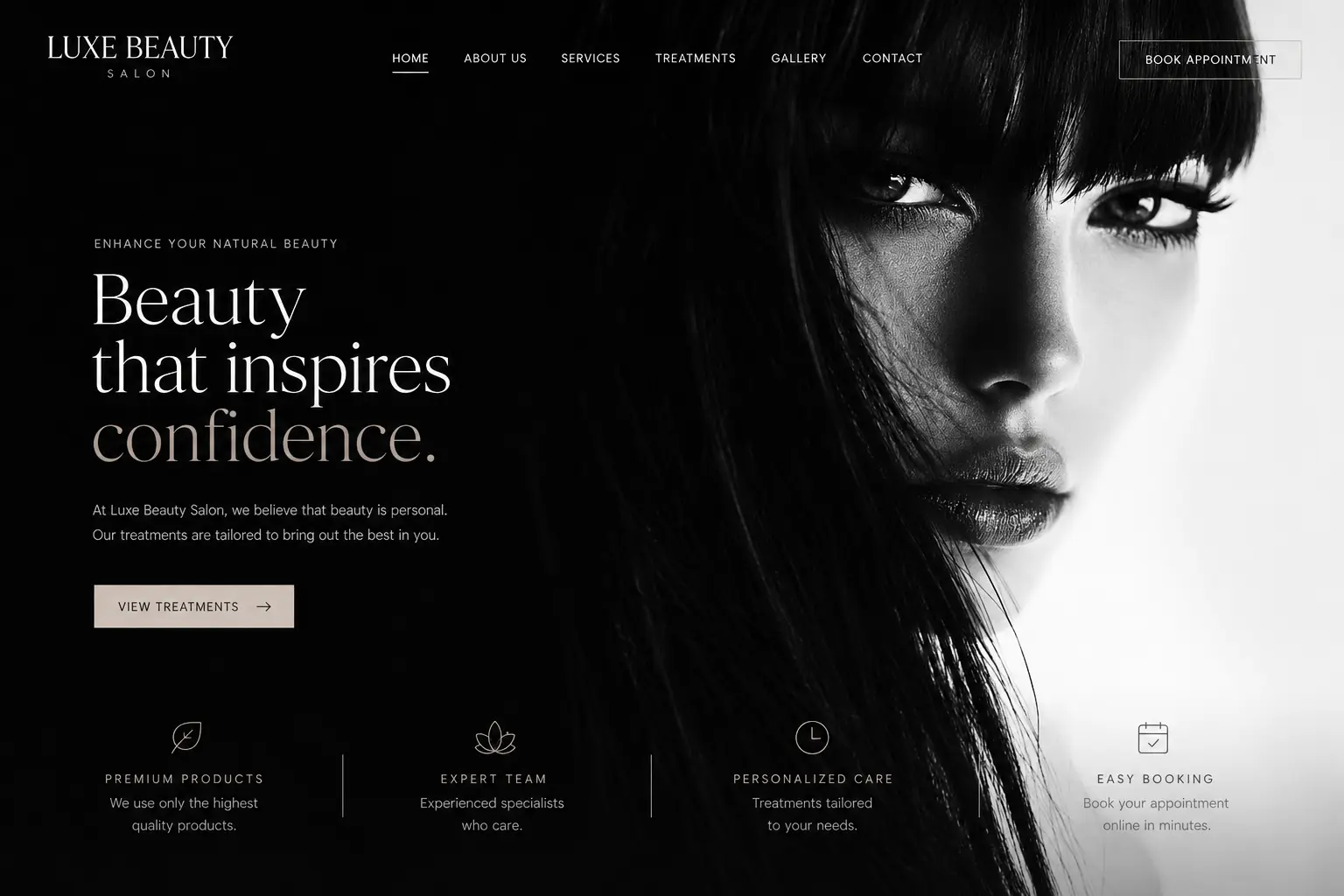 Voorbeeldwebsite Luxe Beauty Salon — Beautysalon